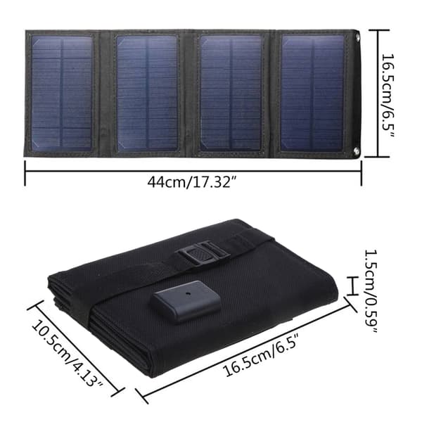 8W Liten Vattentät Vikbar Portabel Solpanel för Smartphone Batt