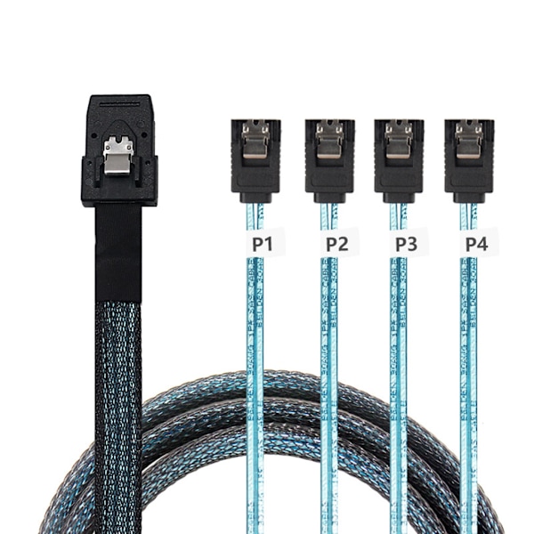 Mini SFF-8087 36P till 4 SATA-kabel 90 grader Målhårddisk Datakabelbyte 12Gbps hårddiskdata Enkel att använda B