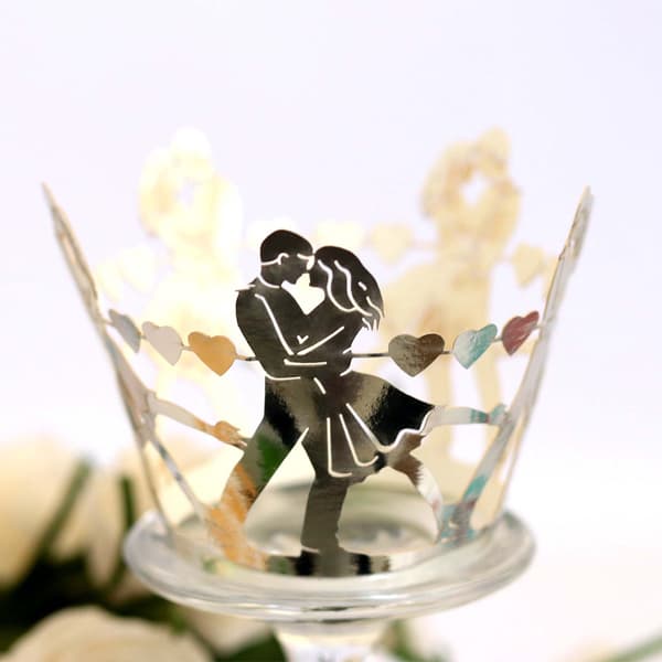 100 stk. Cupcake Forme Bageforme Non-stick Muffin Papir Bryllupsdekoration Valentinsdag White