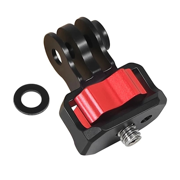 Uppgraderad aluminiumlegering 1/4 tums skruv ministativadapterfäste för Hero9 8 7 Actionkamera Hållbar och mångsidig Black red Standard