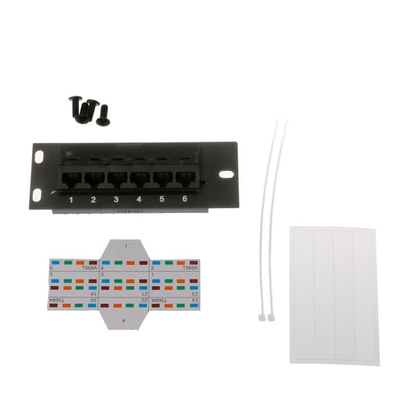 6-Port CAT5e Skærmet Patch Panel 10G Klar Metalhus Farvekodet Mærkning