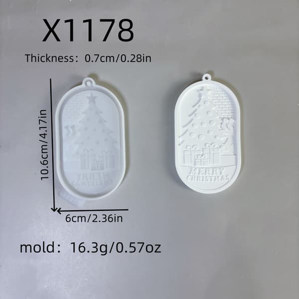 Juleharpiksforme Julepynt Form Silikone Vedhæng Charm Forme X1177