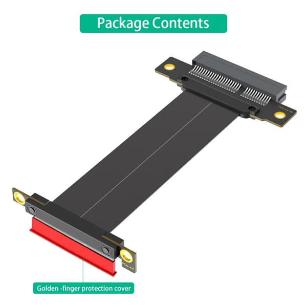 PCIE4.0 4X Forlængerkabel 180 Grader til 90 Grader PCIE Riser-kabelkort