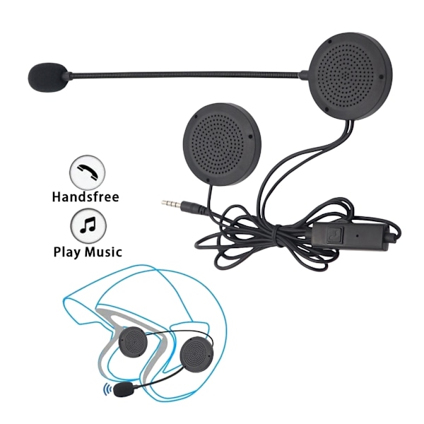 Hjälmheadset med högtalare & knappmikrofon Hjälmhögtalare för livespel