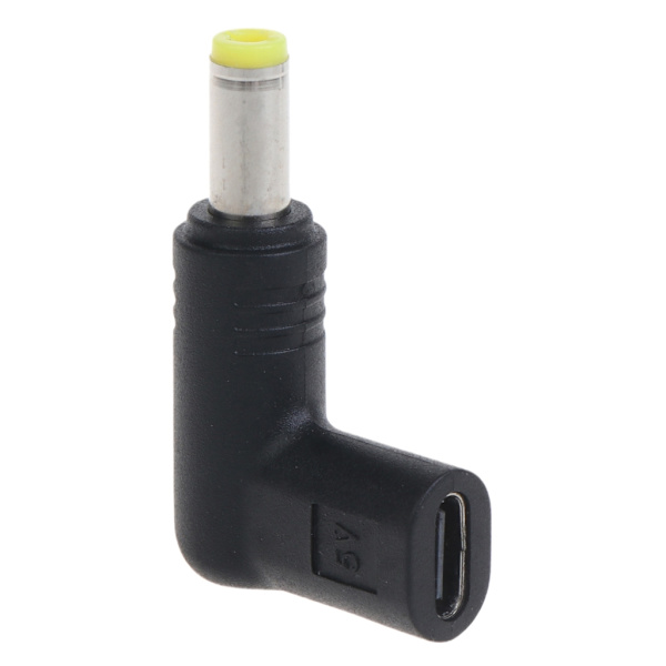 USB C till DC Strömadapter Typ C Hona till DC 5.5x2.1mm Hane 5V Kontakt Strömladdningsadapter 90 Grader för Fläktlampa