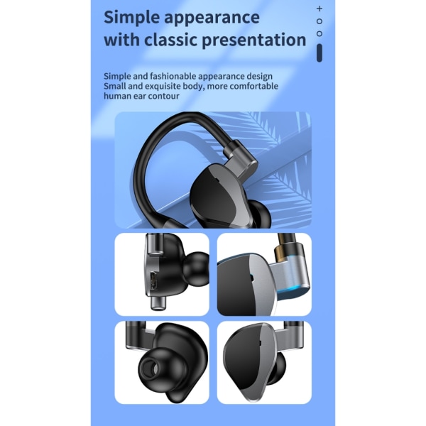 Öronkrok Headset Business Handsfree Trådlösa hörlurar Bluetooth-kompatibla 5.2 hörlurar Touch Control Öronkrok Sensitive