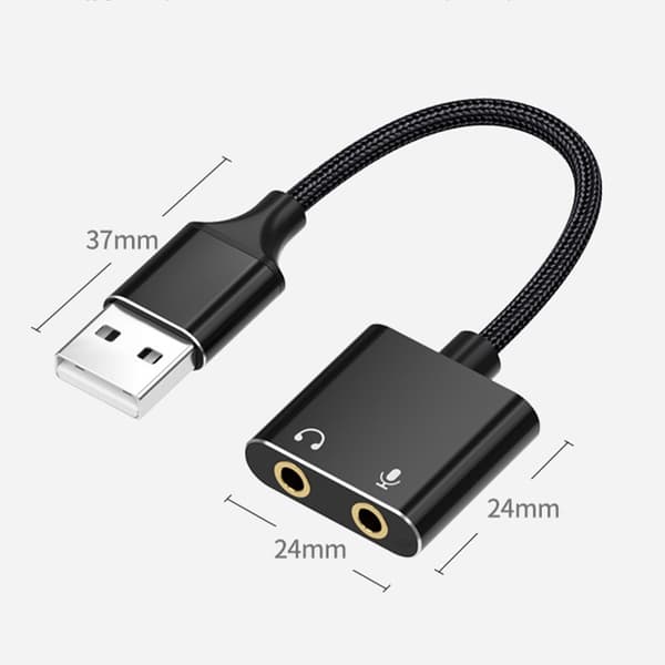 USB til 3,5 mm lydadapter Eksternt lydkort til hovedtelefon USB-lydkort