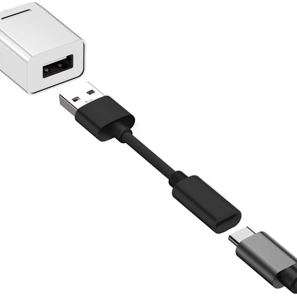 USB2.0 till typ C honförlängningskabel USB C-laddarkabel Ansluter USB -enheter 480 Mbps dataöverföringsledning Black