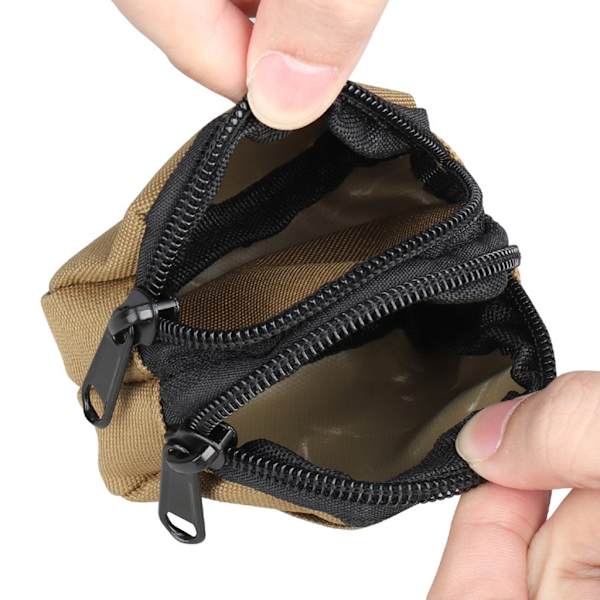 Nylon Taktiskt midjeväskor Dubbla fickor Miniplånböcker Penningnycklar Handväska Utomhus Liten bruksbältespåse Slittålig ArmyGreen