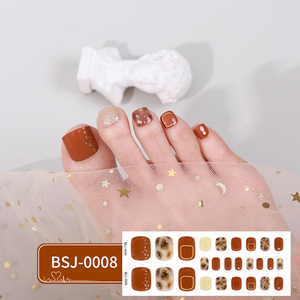 Tånagellack Dekaler Självhäftande Tånagel Full Wraps Tånagel Dekaler Strips Stick on Naglar DIY Nagelkonst Dekor