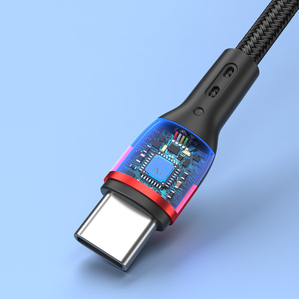2 i 1 USB till usbC telefonladdare kabel typ-C förlängningssladd för surfplattor Laddningssladd 66W 1,5m/4,92ft