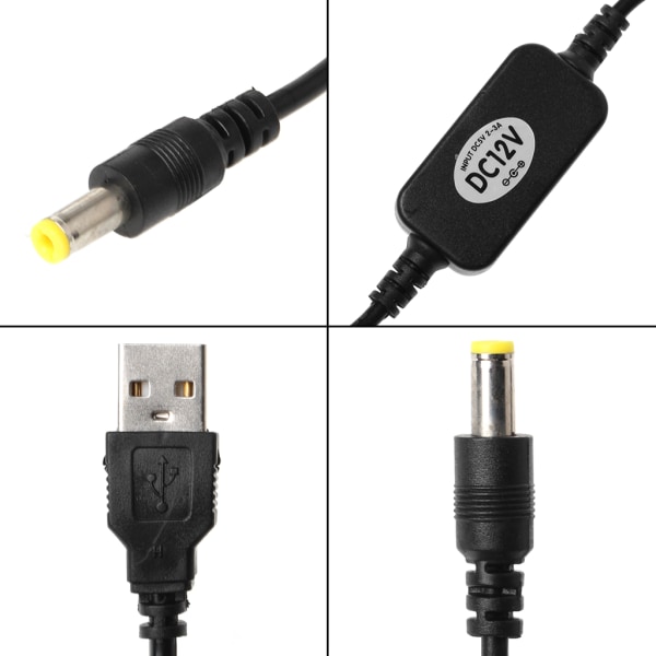 USB för DC 5V till för DC 12V Step Up Kabelmodul USB Power Boost Line Step Up Boost Modul Converter Adapter Kabel 5,5x2