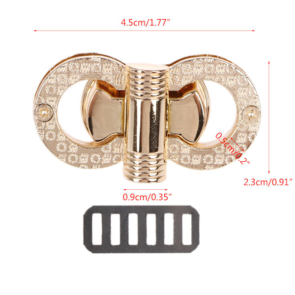 Metalllås Vrid vridlås för gör-det-själv handväska Craft Axelväska Plånbok Hardware