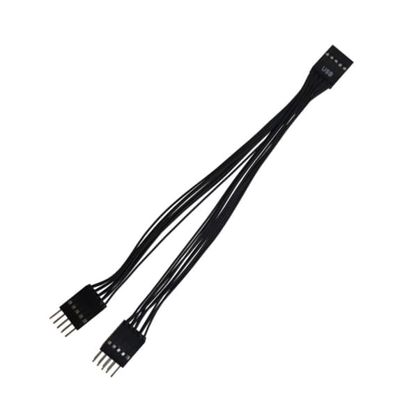Hovedkort 9-pinners USB2.0-header 1 til 2 forlengelsesadapteromformerkabel 10 cm