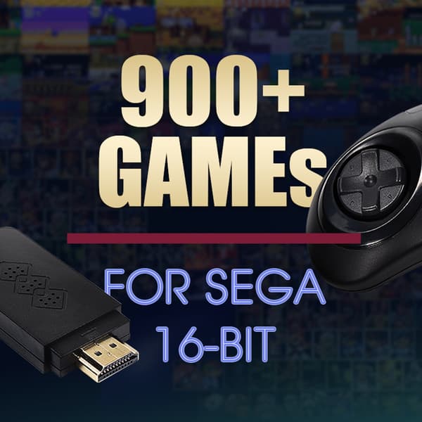 16-bits retro spillkonsoll innebygd 900+ klassiske spill for MD