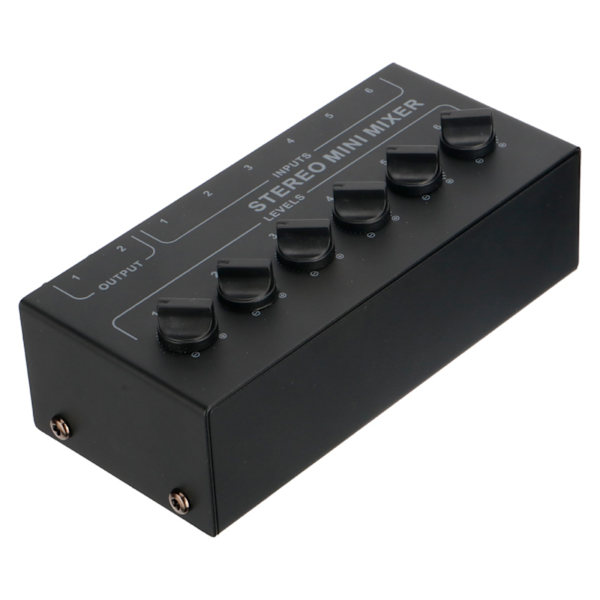 CX600 Mini Stereo 6-kanals Passiv Mixer Flerkanalsmixer Liten och sofistikerad Audio Stereo Mixer förstärkningsjustering