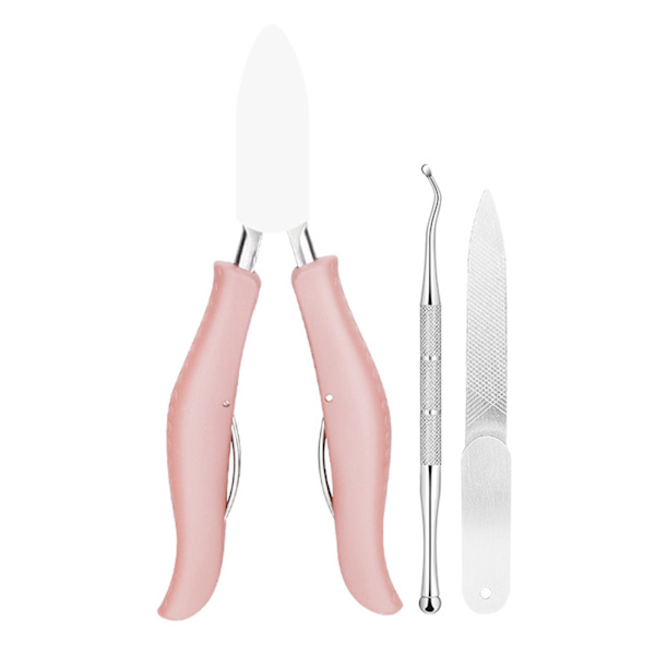 Multifunktions nagelbandsax i rostfritt stål Inåtväxande tånagel pedikyrverktyg Pink 3
