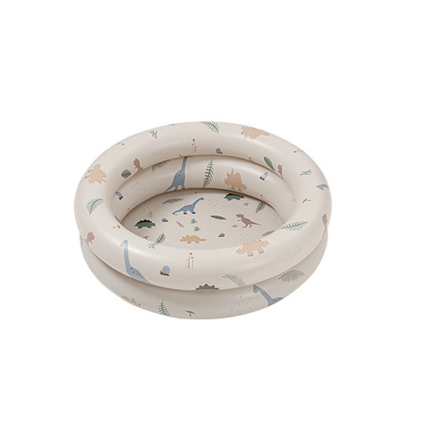 Uppblåsbar pool för barn Återanvändbar baby Bärbar liten pool Rund pool inomhus barnpool Beige 120