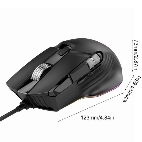 Avancerad Gamingmus 10 Knappar Anpassning 6DPI Dynamisk Färgtyp