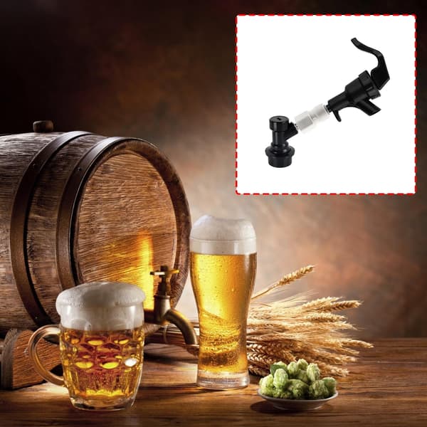 Bærbar ølhane i plast med kuglelås, lækagesikker væskedispenser til udendørs brug