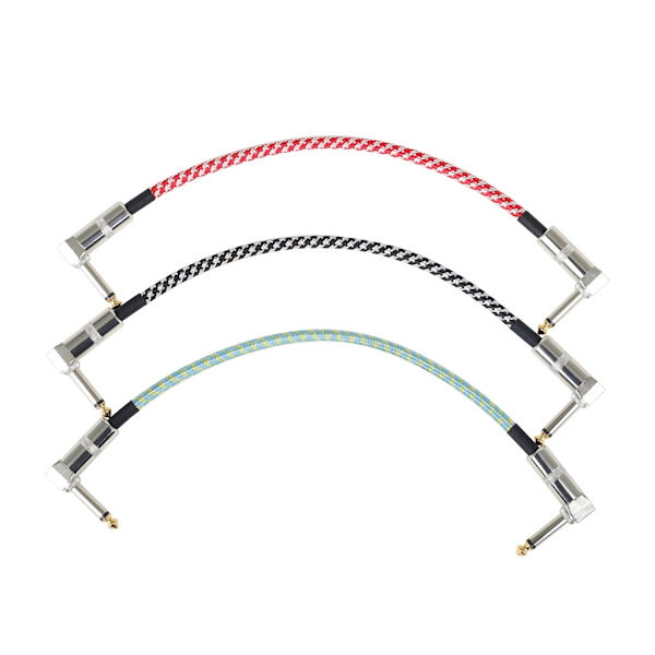 Professionella Gitarr Patch Pedaler Lågt Brus Bra Kvalitet Gitarr Patch Kabel Rät Vinkel Svarta Gitarr Effektpedalkablar