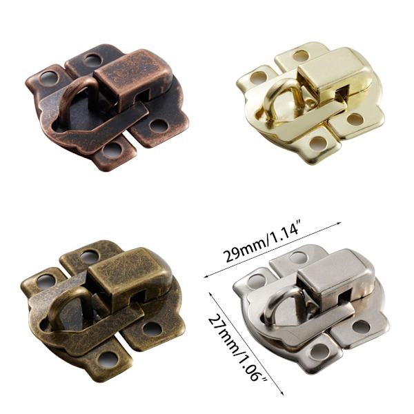 10 st Antika Haspar Möbelspänne Dekorativ Hasp Retro Smyckeskrin Spärr för skåplåda Trähantverk Slitstark Bronze