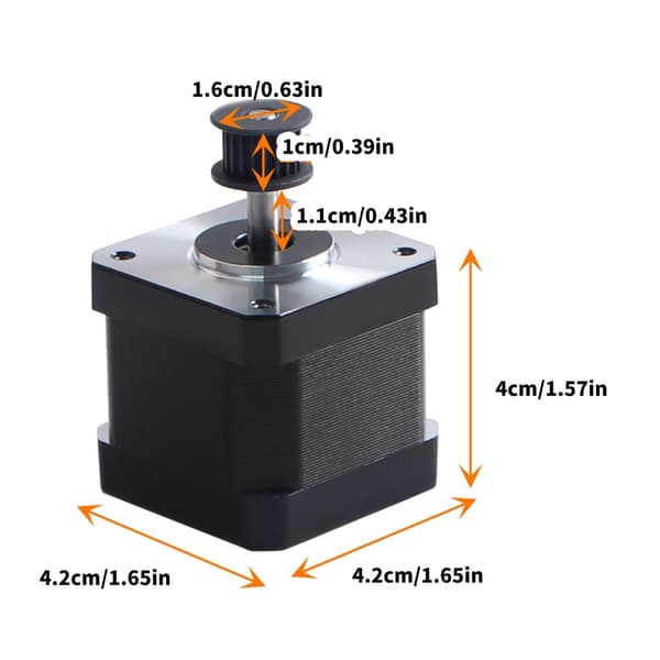 Kvalitets 3D Printer Steppermotor med 1A Strøm og 1,8 Graders Trin