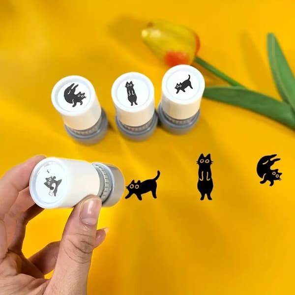 Dyrestempel med sorte katteform, velegnet til hjemmearbejdsmiljøer 9