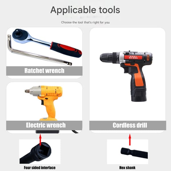8 stk. Multi-retningsbestemte toppe Adaptere Sæt Varmebehandlet Stål Lang Holdbarhed Hand drill