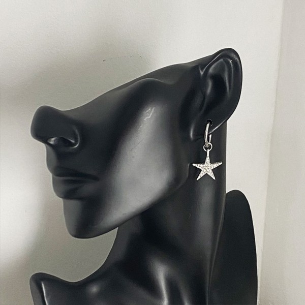 Unikt Star Hänge Halsband för kvinnor Strass Lång Kedja Halsband Asymmetrisk Star Örhänge Mode Hip Hop Smycken null - B