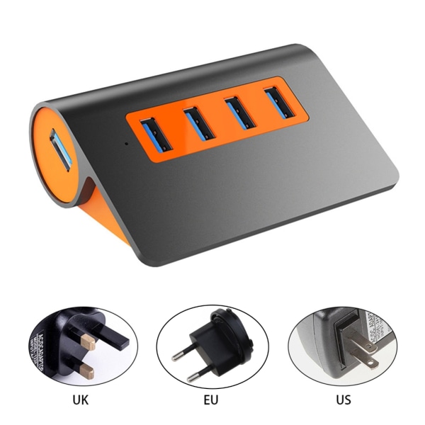 USB3.1 Gen2 HUB 10 Gbps Aluminium USB Hub med 12V power OTG Splitter 4 Port USB -förlängningskabel 3,3 fot EU