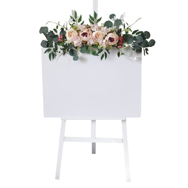 Kunstig blomsterguirlande til bryllupsbue, receptionsbaggrunde, borddekoration Red