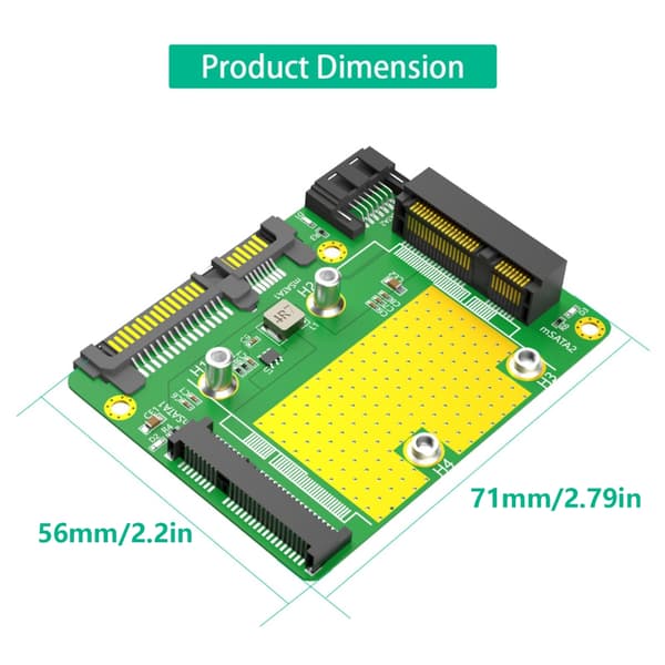 Två Msata SSD till Sata3.0 Två Adapter 6Gdps SSD-omvandlare