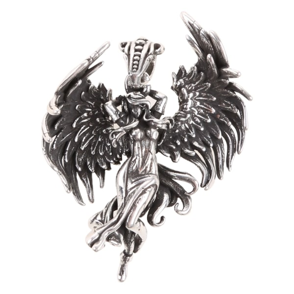 Fashion Pappas Evil Angel Halsband Retro Silver Ängelvinge Hänge Nyckelben Kedja Smycken Par för Alla Hjärtans Dag Present