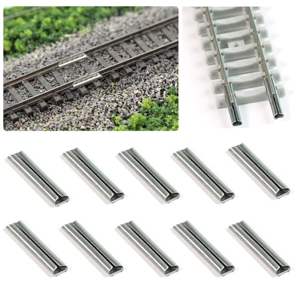 10 stk. 1:87 Togskinneforbindelsesclips Metalskinneforbindere til Entusiaster