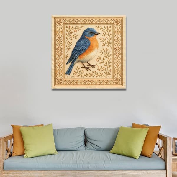 Fågelmönster Broderisats för Hemkonstprojekt Steg-för-steg-guide B