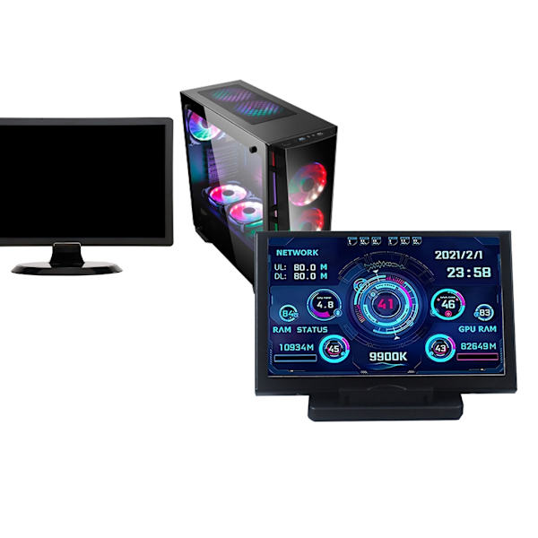 5 tuuman IPS USB-näyttö, AIDA64 PC CPU GPU-datamonitorit tietokonenäyttö