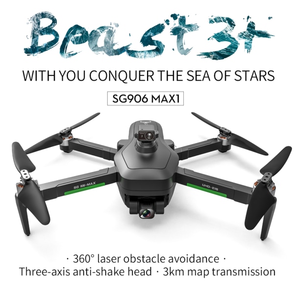 SG906MAX1 GPS UAV Optical Flow Antennfällbar fjärrkontroll Flygplan 5G WiFi FPV 3-axlig drone UHD plus EVO plus GI