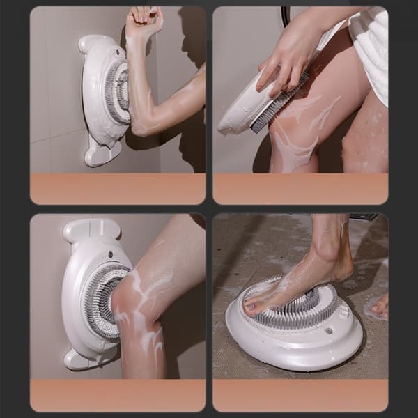 Vægmonteret kropsskrubber med 23 cm børstehoved og ABS-materiale til blid massage