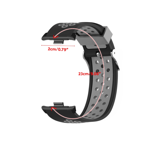 Lämplig för Band 8 Pro Band Justerbar Silikon Tvättbar Byt Rem Silikon Armband Armband Vattentät Tvättbar Black gray