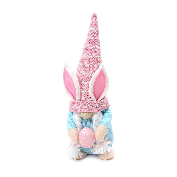 Påskharen Gnome Skandinavisk Tomte Elf Dekorationer Kanin Gnomes med ägg null - B