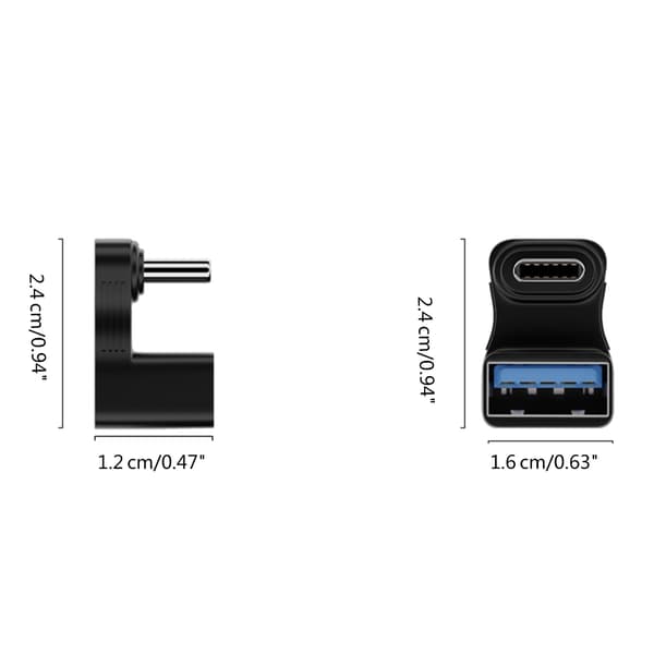 Mini USB hun til USB OTG-adapter USB3.0 til USB-C OTG-konverter 180° U-form