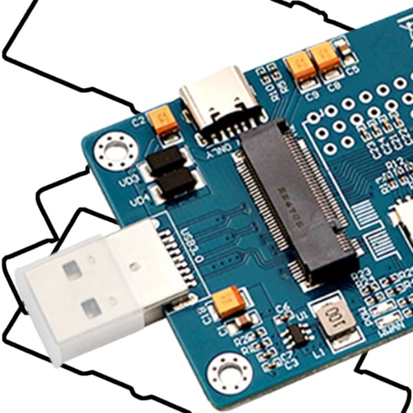 M.2 till USB-adapter med dubbla kortplatser, stöd för 3G 4G-modul USB3.0 M.2