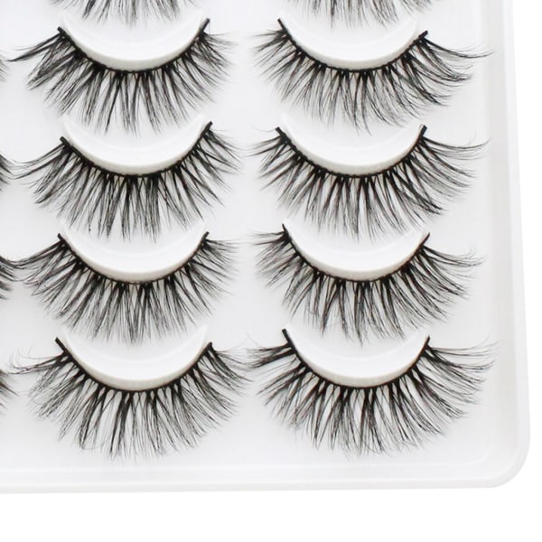 Lösögonfransar Faux 3D-fransar Naturligt utseende Fluffiga Cat-Eye Wispy-fransar Återanvändbart paket 4 blandad stil 20 par Style 209