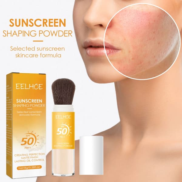 Solkrem Setting Powder Transparent Mineralbørstepudder SPF50 Sminkekontroll