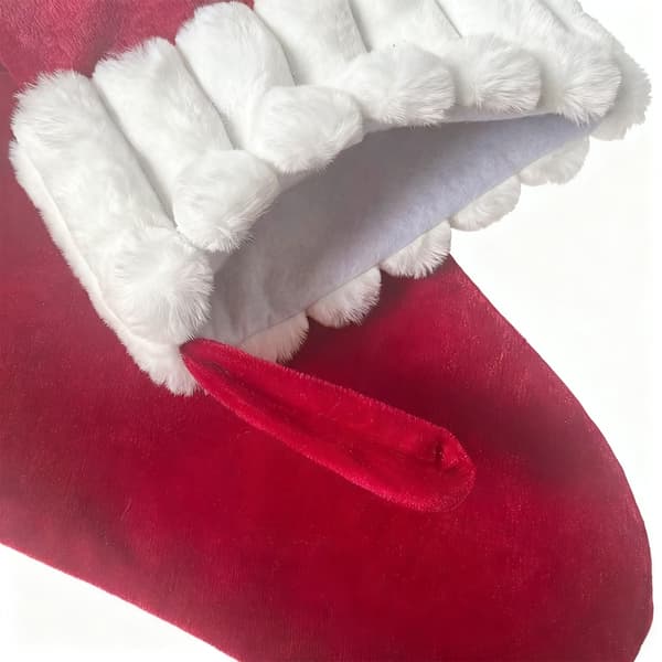 Sammet Julstrumpa Generös Presenthållare Hängögla Julstrumpa Red
