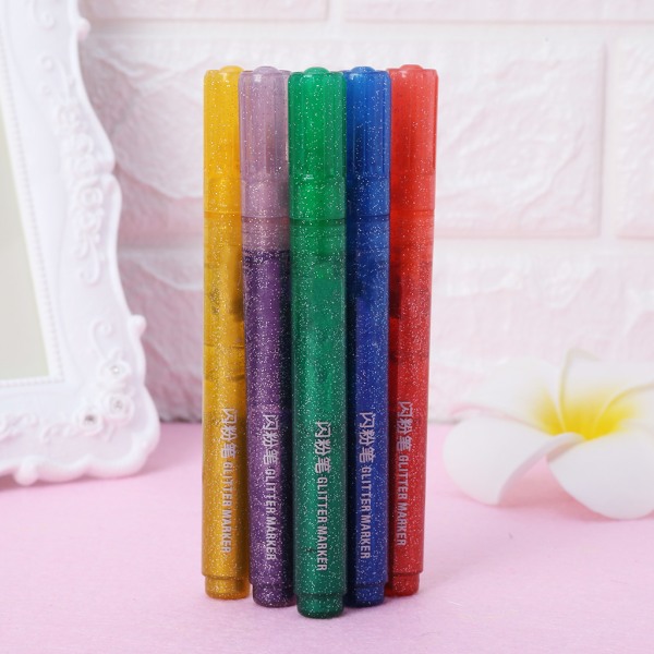 5 st Magic Glitter Marker Pen Ljus gnistrande färg Ritning Målning Brevpapper