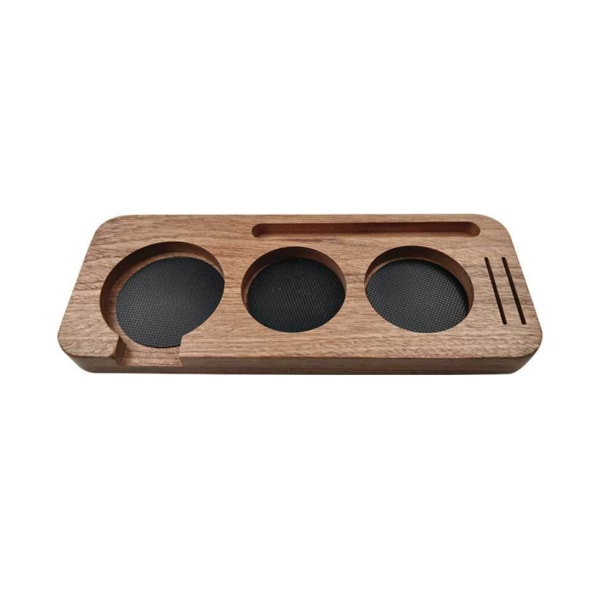 51/58mm Kaffe Tamper Holder Kaffe Håndtak Klut Pulver Trebase Oppbevaringsbrett Espresso Kaffe Tilbehør Barista Redskap
