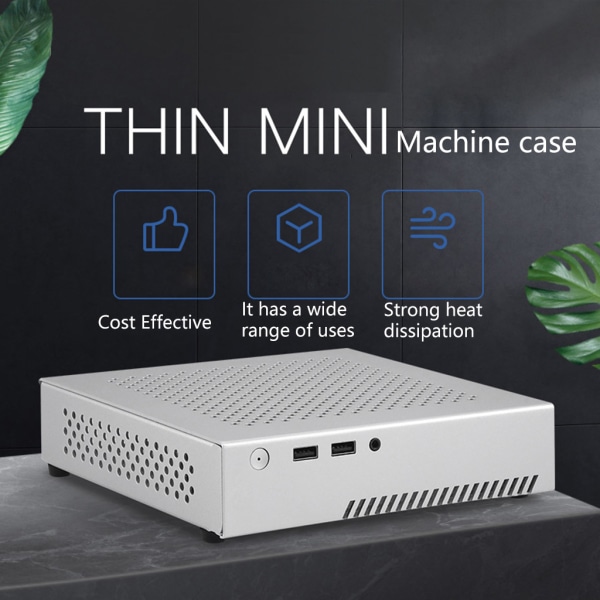 Mini ITX Computer Case, Mini PC Aluminum Alloy HTPC Case with 2 * USB3.0  Interface Support 3.5-inch hard disk for the ITX Motherboard (170 *