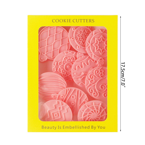 10st Julkulor Kex Utskärare Kakstämplar Fondant Mould Plast Kakformar Köksbakningsmaterial